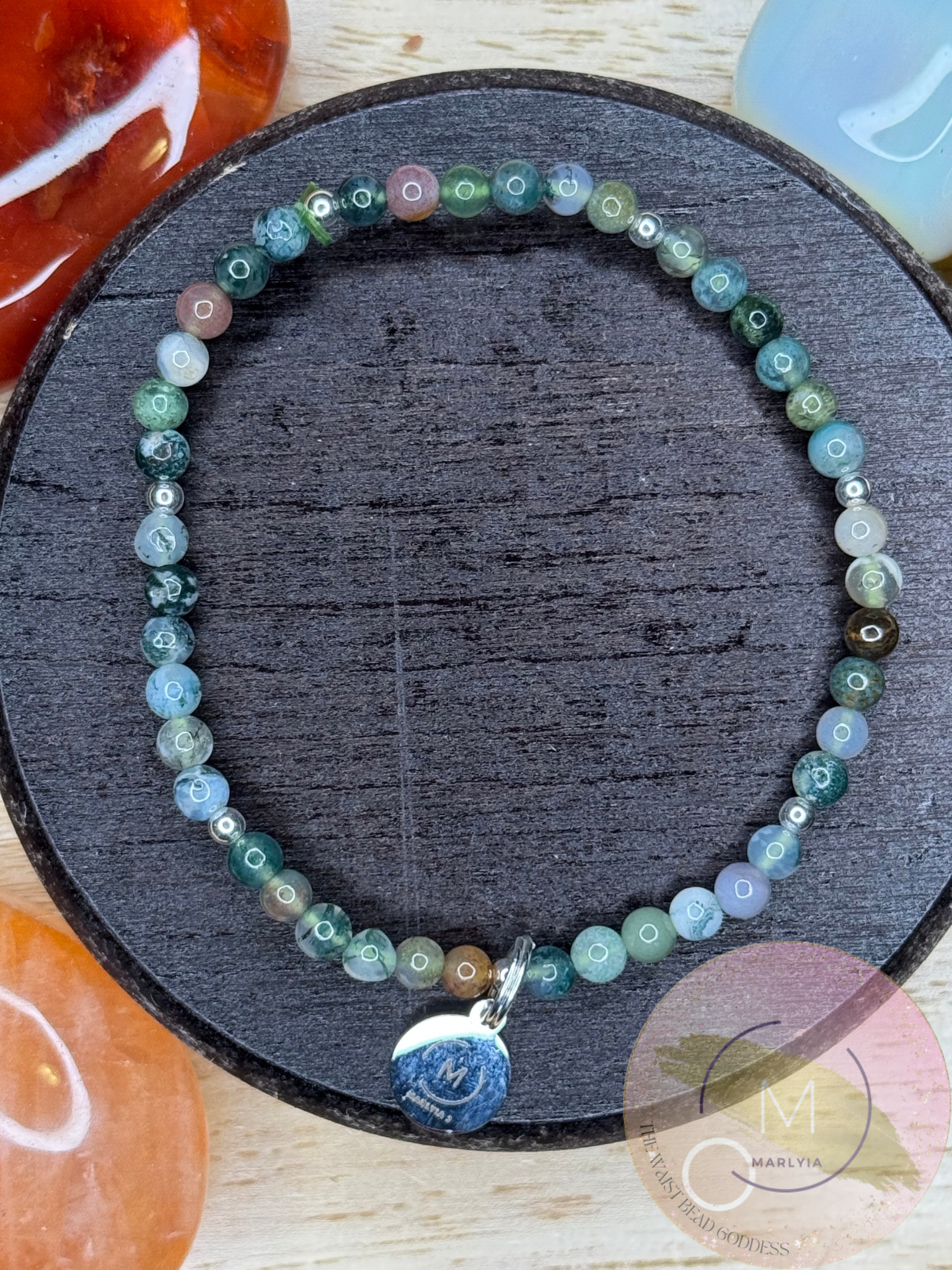 Botanical Indian Agate Crystal Bracelet